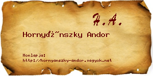 Hornyánszky Andor névjegykártya