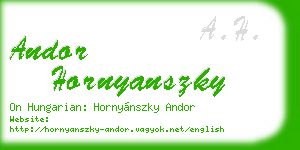 andor hornyanszky business card