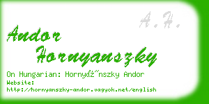 andor hornyanszky business card